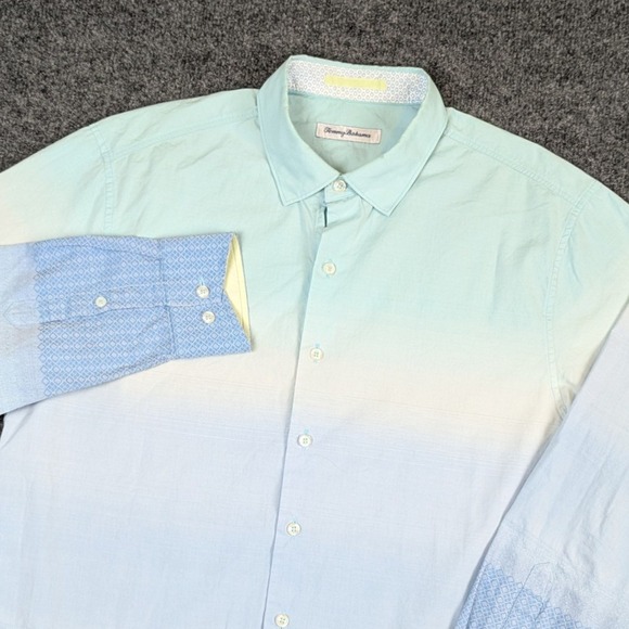 Tommy Bahama Other - Tommy Bahama Mens Medium Ombre Casual Cotton Silk Button Down Shirt Blue Green
